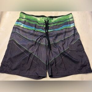 EUC Sonoma Green and Gray Swim Shorts Men’s XXL, Velcro waist & 3 pockets